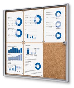 Vitrina informații interioare Economy 6 x A4 - spate plută, aluminiu
