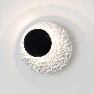 Holländer Aplică perete LED Infinity pe argintiu, Ø 20 cm, reglabil, Metalic, Camera de zi / sufragerie, Metal, Modern
