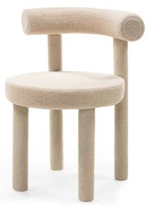 Scaun dining, bej, din stofa boucle, Pedro