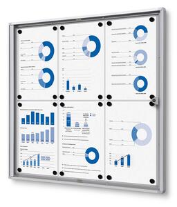 Vitrina informații interioare Economy 6 x A4 - spate din tablă, aluminiu