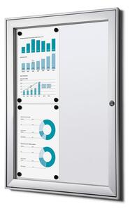 Vitrina interioara cu incuietoare pentru informatii 4 x A4, ignifuga, aluminiu
