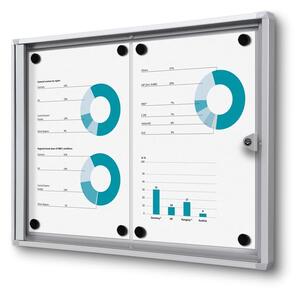 Vitrina informații interioare Economy 2 x A4 - spate metalic, ignifug, aluminiu
