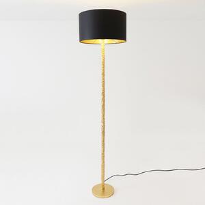 Holländer Cancelliere Rotonda Rotonda, lampă de podea din chintz negru/auriu, Auriu / Alamă, Camera de zi / sufragerie, Țesătură / Textil, Design