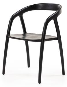 Scaun dining, negru, din lemn de tec, Sande