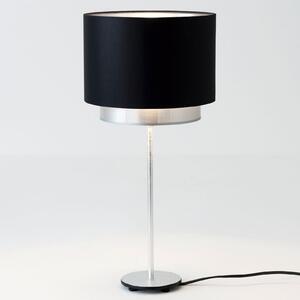 Holländer Lampă de masă Mattia, chintz negru/argintiu, Metalic, Camera de zi / sufragerie, Metal, Design