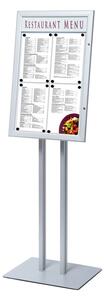 Vitrina meniului cu blocare 4 x A4, aluminiu