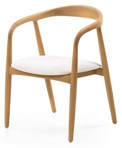 Scaun dining, alb/natur, din lemn de mahon, Ludvika