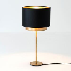 Holländer Lampă de masă Mattia, chintz negru/auriu, Auriu / Alamă, Camera de zi / sufragerie, Metal, Design