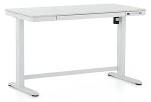 Birou OfficeTech 2 reglabil pe inaltime, 120 x 60 cm, alb
