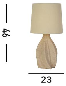 Lampă de masă Twist, bej, înălțime 46 cm, material textil/ceramică