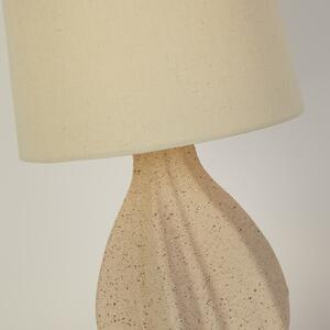 Searchlight Lampă de masă Twist, bej, înălțime 46 cm, material textil/ceramică, Bej, Camera de zi / sufragerie, Țesătură / Textil