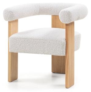 Scaun dining, crem, din stofa boucle, Chili