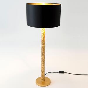 Holländer Lampă de masă Cancelliere Rotonda negru / aur 79 cm, Auriu / Alamă, Camera de zi / sufragerie, Țesătură / Textil, Design