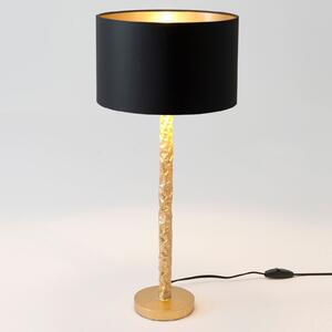 Holländer Lampă de masă Cancelliere Rotonda negru / aur 57 cm, Auriu / Alamă, Camera de zi / sufragerie, Țesătură / Textil, Design