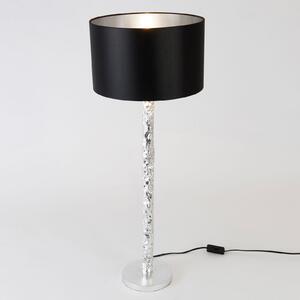 Holländer Lampă de masă Cancelliere Rotonda negru/argintiu 79cm, Metalic, Camera de zi / sufragerie, Țesătură / Textil, Design