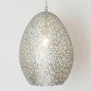Holländer Lampă suspendată Cavalliere, argint, Ø 34 cm, reglabil, Metalic, Camera de zi / sufragerie, Metal, Design