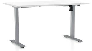 Masa inaltime reglabila OfficeTech A, 140 x 80 cm, bază gri, alb