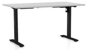 Masa inaltime reglabila OfficeTech A, 140 x 80 cm, bază neagră, gri deschis