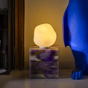 Foscarini lampă de masă Hoba Media, Ø 24 cm, on/off, sticlă