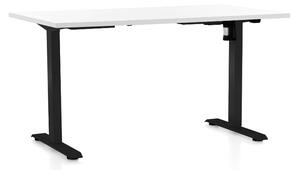 Masa inaltime reglabila OfficeTech A, 140 x 80 cm, bază neagră, alb