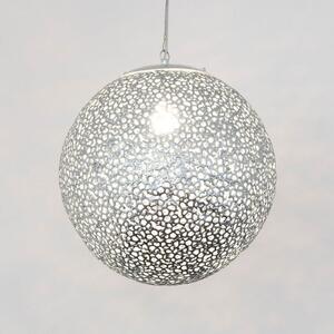 Holländer Lampă suspendată Utopistico pe argintiu Ø 40 cm, reglabil, Metalic, Camera de zi / sufragerie, Metal, Modern, glob