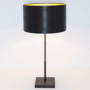 Holländer Lampă de masă bambus, maro-negru auriu, Negru, Camera de zi / sufragerie, Metal, Modern