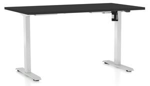 Masa inaltime reglabila OfficeTech A, 120 x 80 cm, bază albă, negru