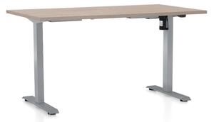 Masa inaltime reglabila OfficeTech A, 140 x 80 cm, bază gri, stejar