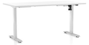 Masa inaltime reglabila OfficeTech A, 160 x 80 cm, bază albă, alb