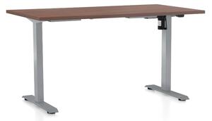 Masa inaltime reglabila OfficeTech A, 140 x 80 cm, bază gri, nuca