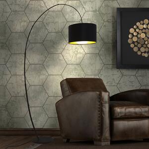 Holländer Lampă de podea arc bambus Arco, maro-negru auriu, Negru, Camera de zi / sufragerie, Metal, Modern