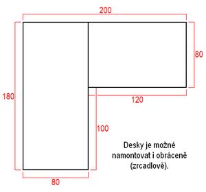 Masa inaltime reglabila OfficeTech Angle, 180 x 200 cm, bază neagră, fag