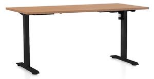 Masa inaltime reglabila OfficeTech A, 160 x 80 cm, bază neagră, fag