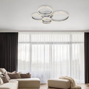Globo Rubio plafonieră LED, lungime 114 cm, gri, CCT, 5 becuri, reglabil, Gri, Camera de zi / sufragerie, Metal, Modern