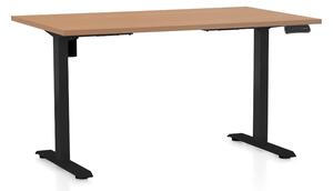 Masa inaltime reglabila OfficeTech B, 140 x 80 cm, bază neagră, fag