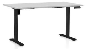 Masa inaltime reglabila OfficeTech B, 140 x 80 cm, bază neagră, gri deschis