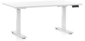 Masa inaltime reglabila OfficeTech D, 120 x 80 cm, bază albă, alb