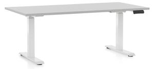 Masa inaltime reglabila OfficeTech C, 160 x 80 cm, bază albă, gri deschis