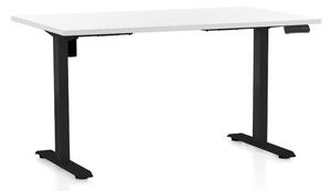 Masa inaltime reglabila OfficeTech B, 140 x 80 cm, bază neagră, alb