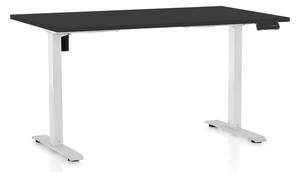 Masa inaltime reglabila OfficeTech B, 140 x 80 cm, bază albă, negru