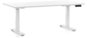 Masa inaltime reglabila OfficeTech D, 160 x 80 cm, bază albă, alb