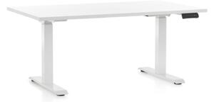 Masa inaltime reglabila OfficeTech D, 140 x 80 cm, bază albă, alb
