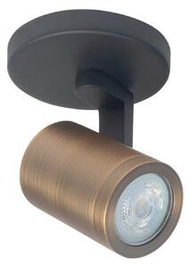 HighLight Spot de plafon Halo, negru/argint ars Ø 10 cm 1 bec., reglabil, Negru, Camera de zi / sufragerie, Metal, Modern
