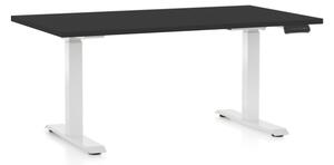 Masa inaltime reglabila OfficeTech D, 140 x 80 cm, bază albă, negru