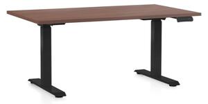 Masa inaltime reglabila OfficeTech C, 140 x 80 cm, bază neagră, nuca
