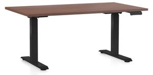 Masa inaltime reglabila OfficeTech D, 140 x 80 cm, bază neagră, nuca