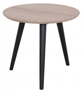 Masuta de cafea, natur, din lemn, D50 cm, aspect rustic, Oslo