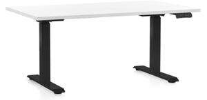 Masa inaltime reglabila OfficeTech D, 120 x 80 cm, bază neagră, alb