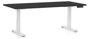 Masa inaltime reglabila OfficeTech C, 160 x 80 cm, bază albă, negru