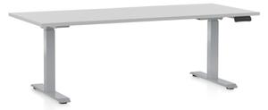 Masa inaltime reglabila OfficeTech D, 180 x 80 cm, bază gri, gri deschis